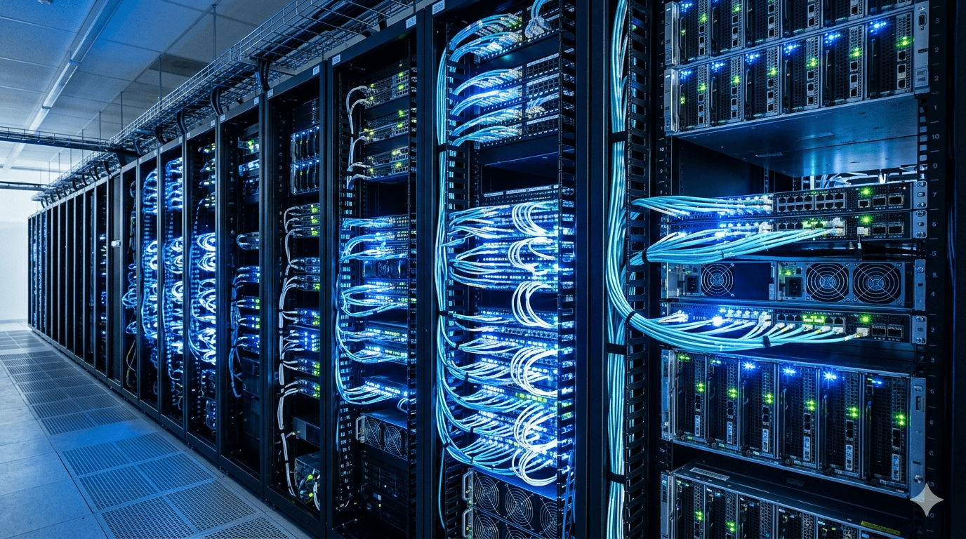 data center network topology AI inference server racks switching infrastructure