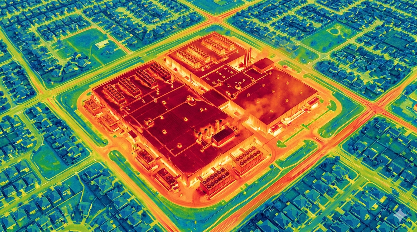 data center heat island effect land surface temperature Cambridge study 2026
